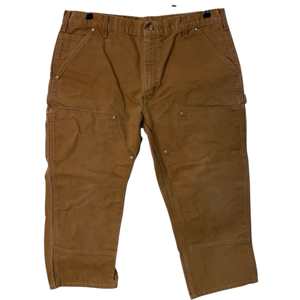 Vtg‎ Carhartt Mens Duck Canvas Double Knee Loose Original Pant Workwear W36 24In
